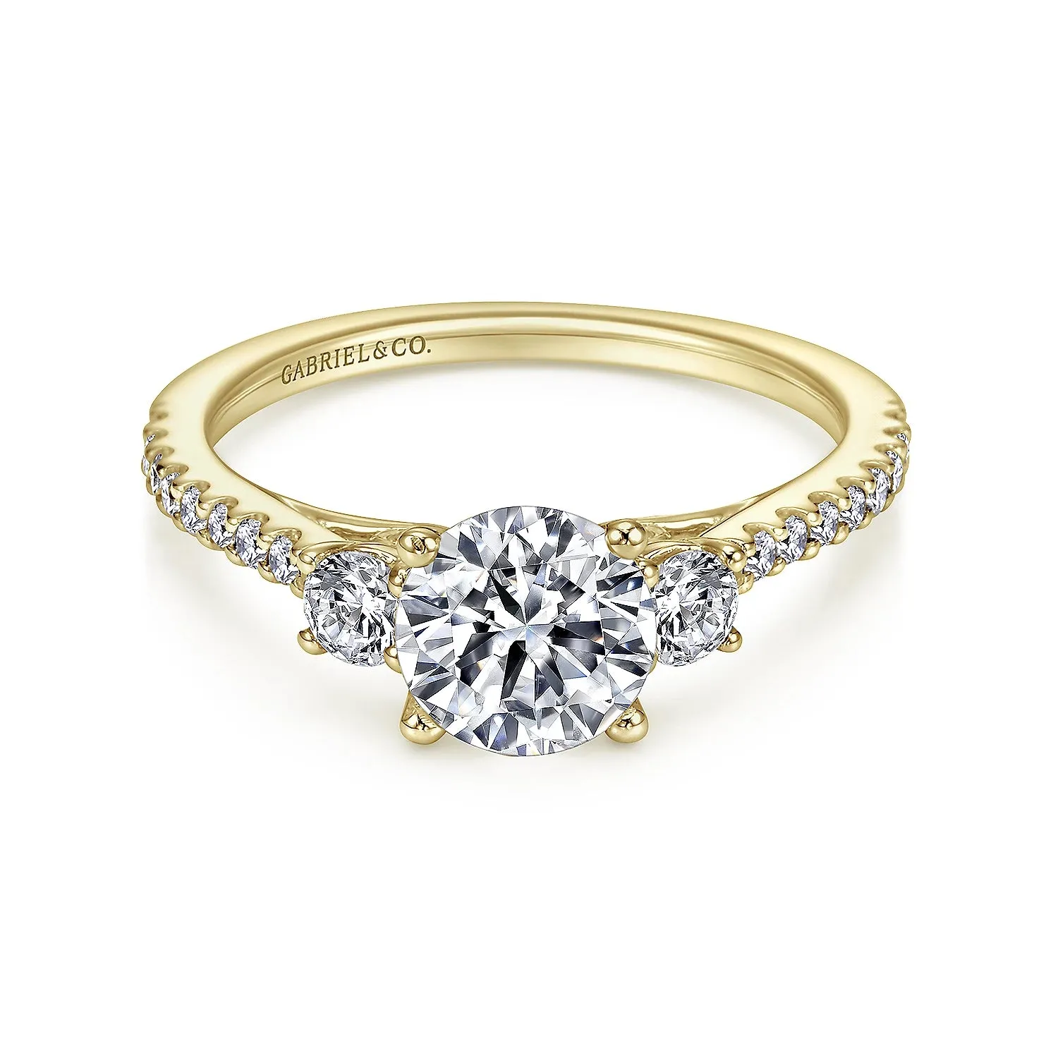 Simple Three Stone Diamond Engagement Ring Mounting