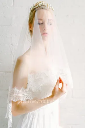 Simple Travel Bridal Wedding Veil Lace With Makeup Headdress Soft Yarn
