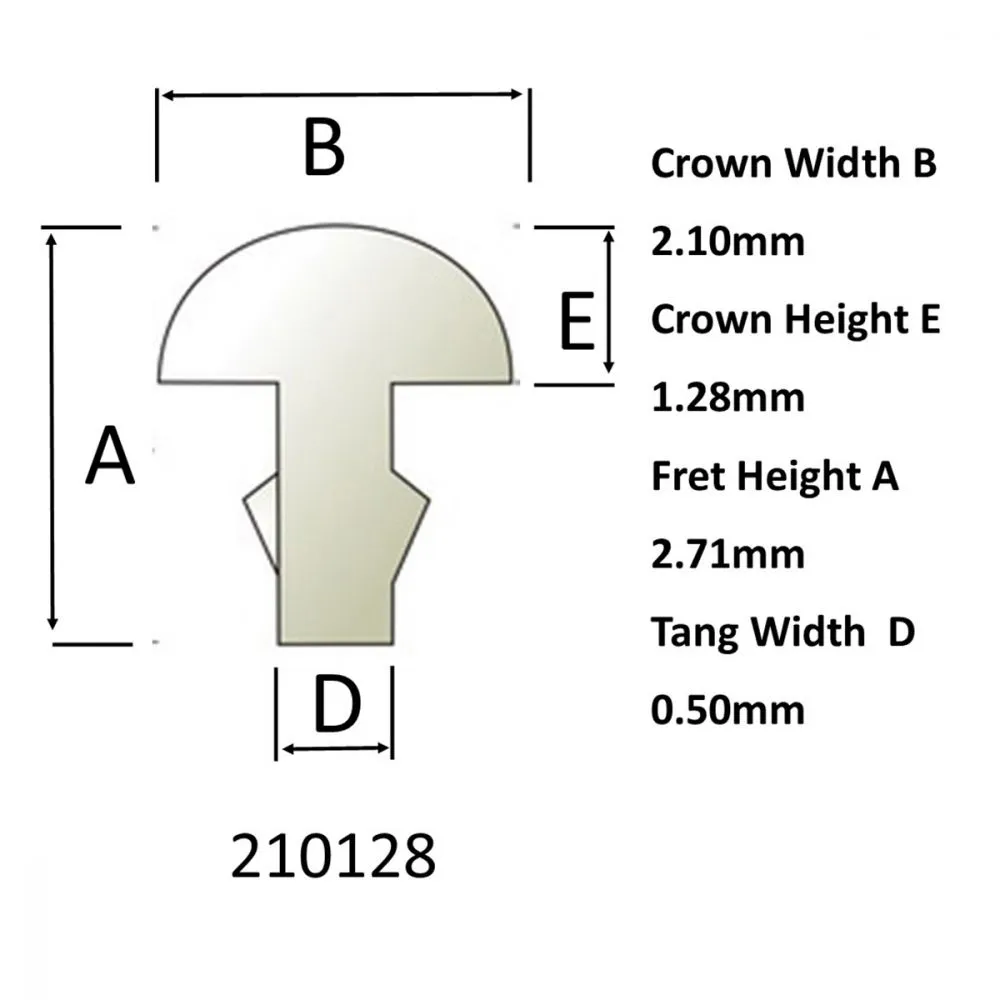 Sintoms Fret Wire 2.1mm crown width.  18% Nickel, 6 x 260mm Straight Pieces