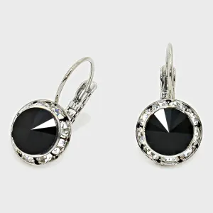 Small Black Austrian Crystal Earrings | 0.5" | 186264