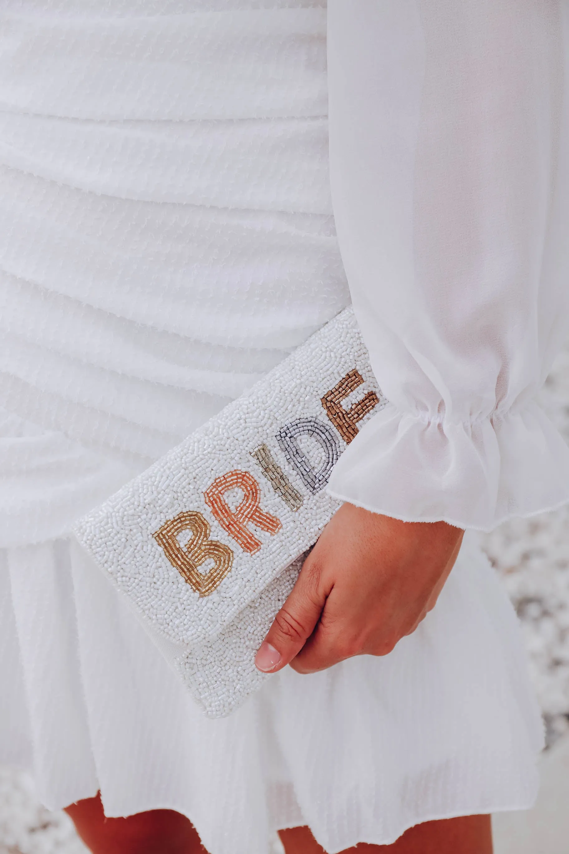 Small Bride Beaded Crossbody Clutch