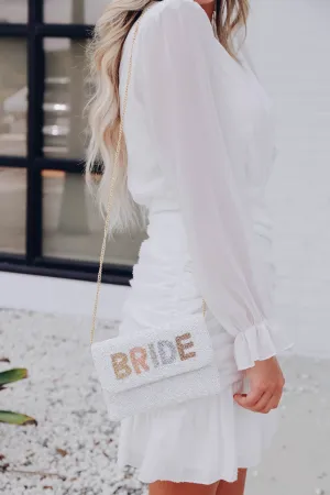 Small Bride Beaded Crossbody Clutch