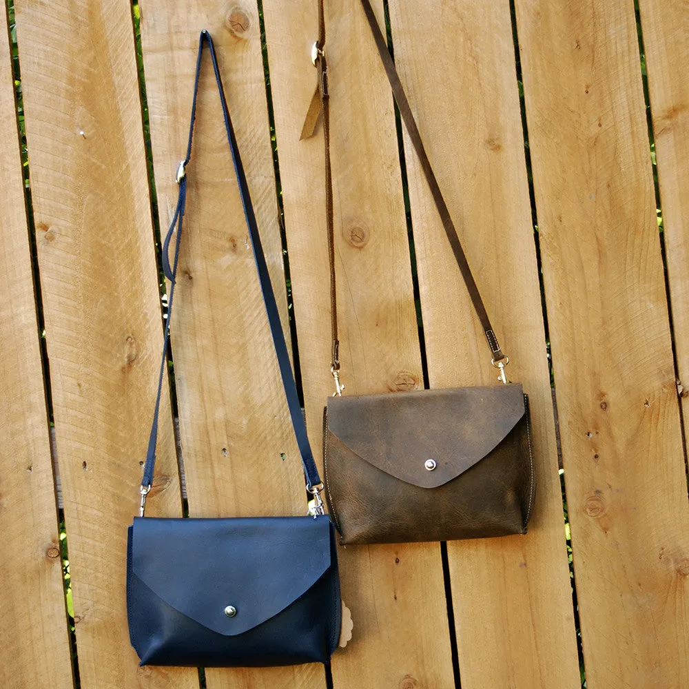 Small Leather Envelope Crossbody Purse