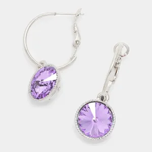 Small Violet Austrian Crystal Dangle Earrings | 291538