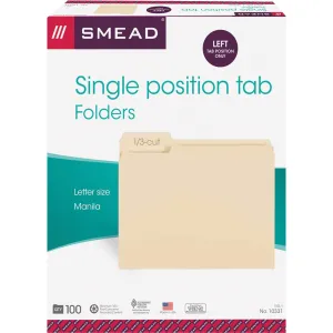 Smead 1/3 Tab Cut Letter Recycled Top Tab File Folder
