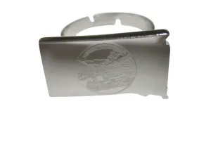 South Dakota State Map Shape and Flag Design Adjustable Size Fashion Ring