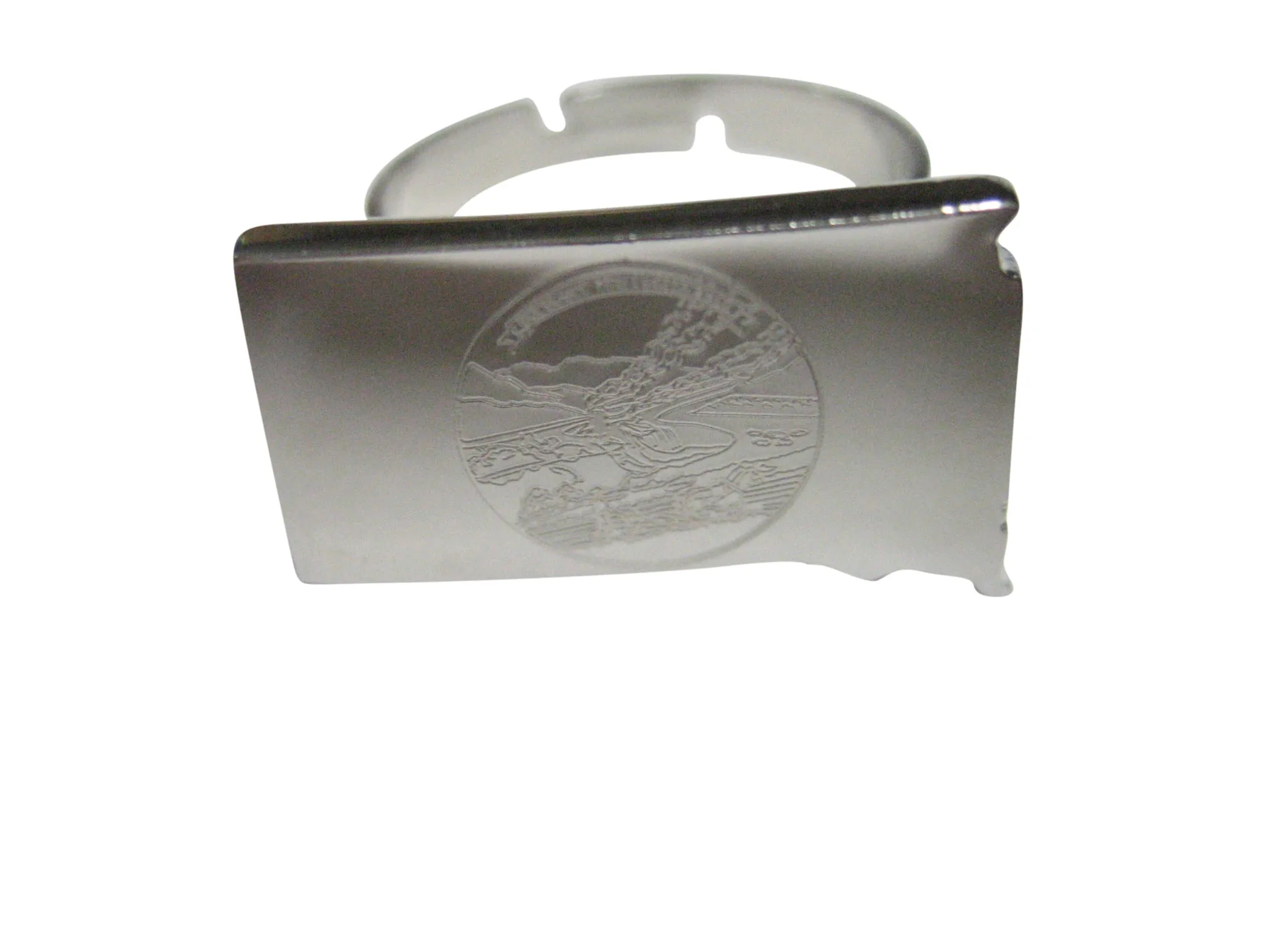 South Dakota State Map Shape and Flag Design Adjustable Size Fashion Ring