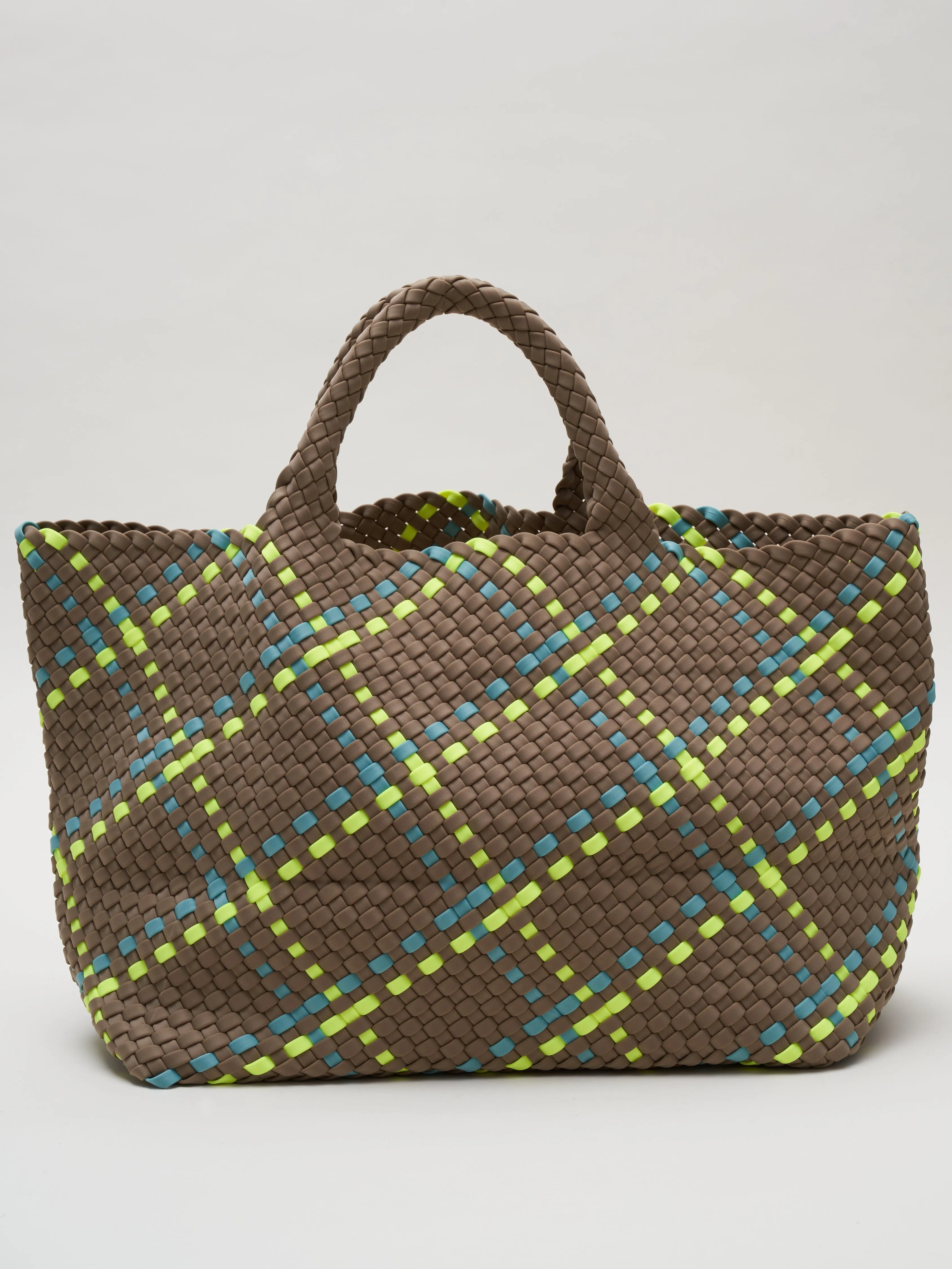 st barths large plaid tote - tangier