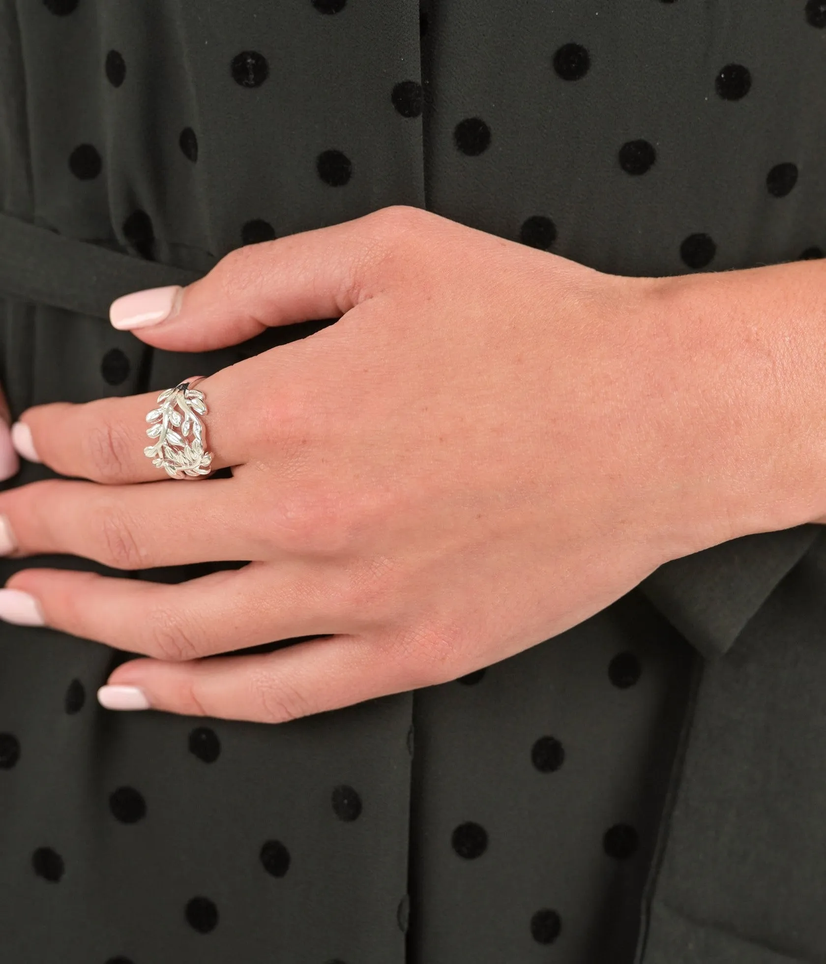 Sterling Silver Branch and Leaf Ring