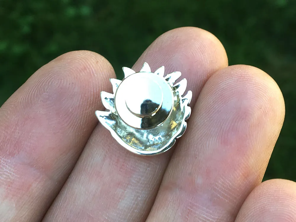 Sun Wave Tie Tack or Sun Wave Tie Bar / Tie Clip Sterling Silver