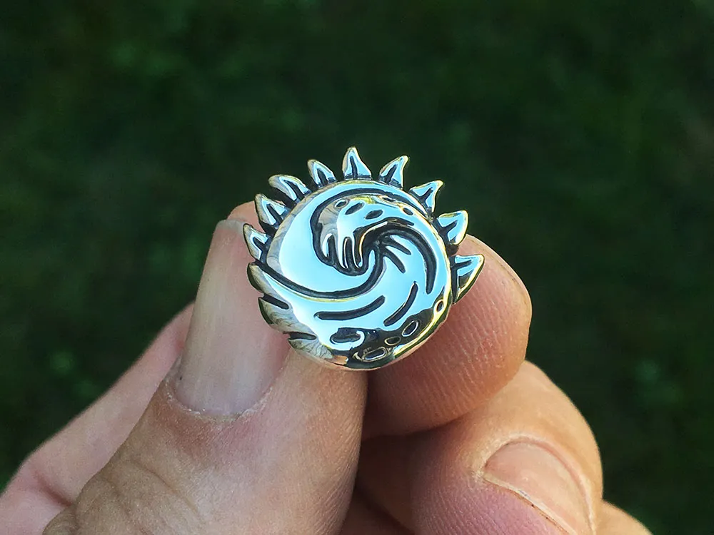 Sun Wave Tie Tack or Sun Wave Tie Bar / Tie Clip Sterling Silver