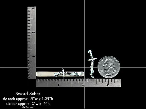 Sword Saber Tie Tack or Sword Saber Tie Bar / Tie Clip Sterling Silver