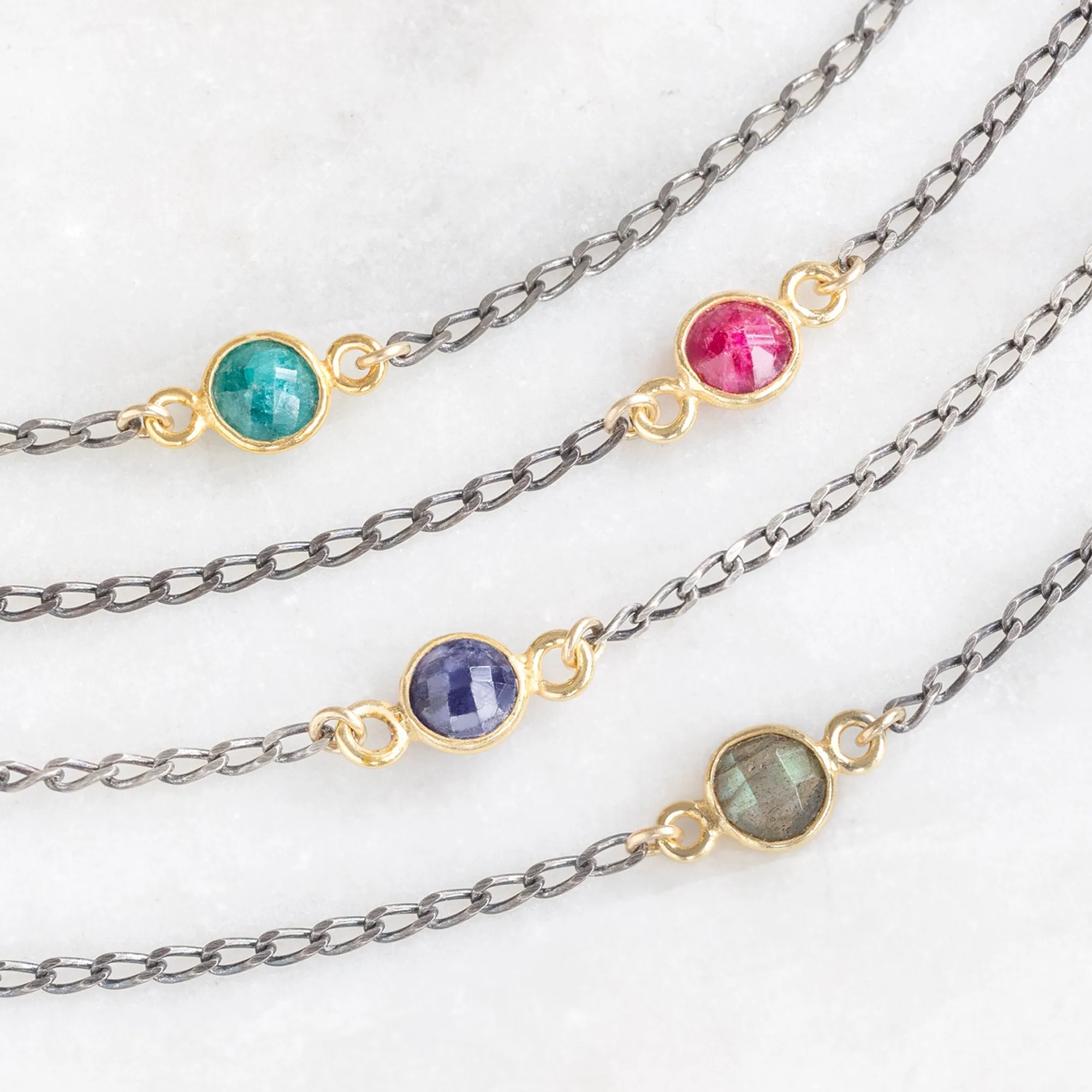 The Simple Ruby Gemstone Bracelet | Sterling Silver