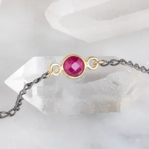 The Simple Ruby Gemstone Bracelet | Sterling Silver