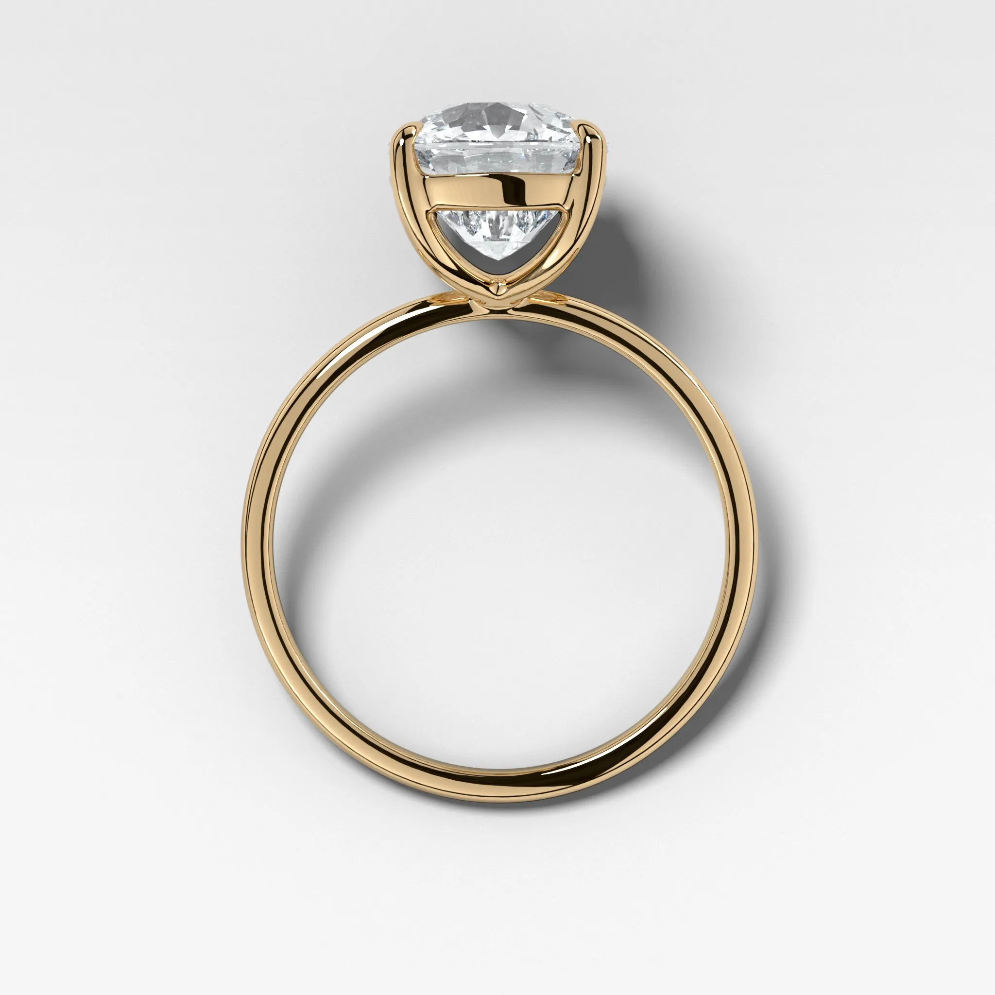 Thin   Simple Solitaire Engagement Ring With 4.08ct Elongated Cushion Cut Diamond