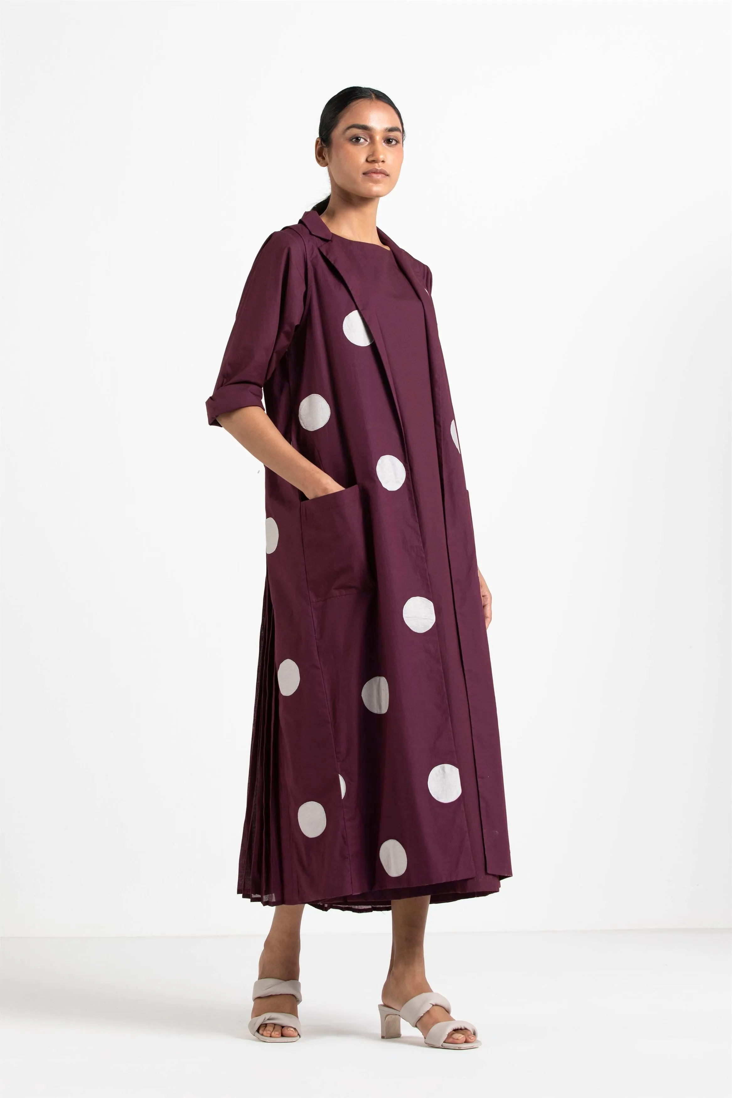 THREE   -   Back Pleat U-Shaped Jacket Co Ord