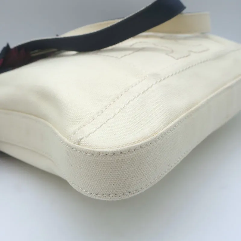 Tory Burch Fringed Canvas Crossbody Cream Small Shoulder Bag NEW