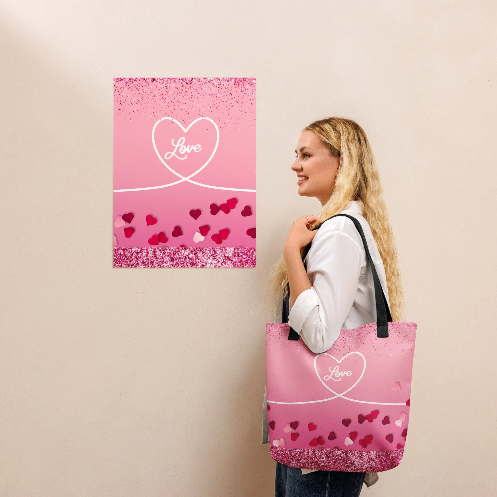 Tote bag-Valentine Bag- Shopping Bag- Travel- Women- Custom Bag
