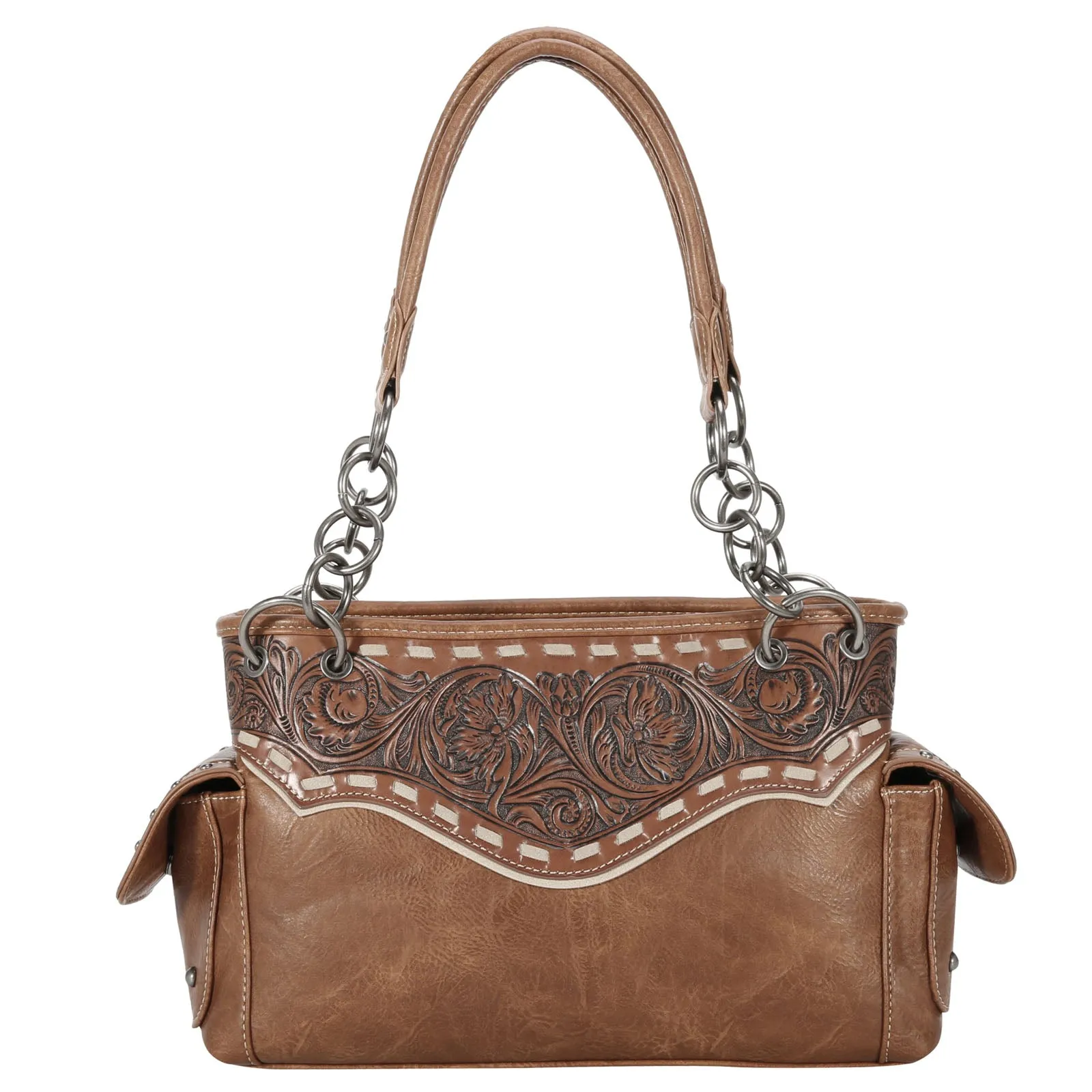 TR150G-8085 Trinity Ranch Tooled Collection Concealed Carry Satchel