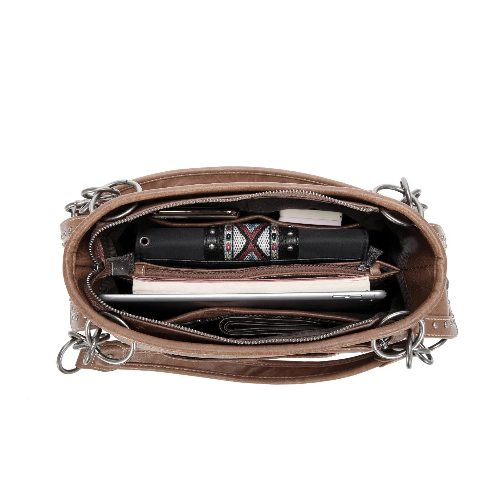 TR150G-8085 Trinity Ranch Tooled Collection Concealed Carry Satchel