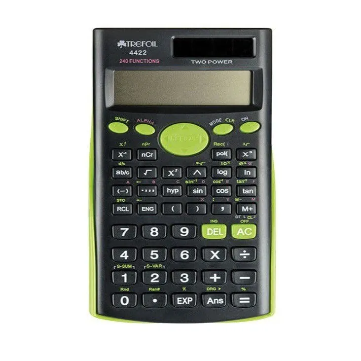 Trefoil 12 Digit Scientific Calculator 240 Functions Green