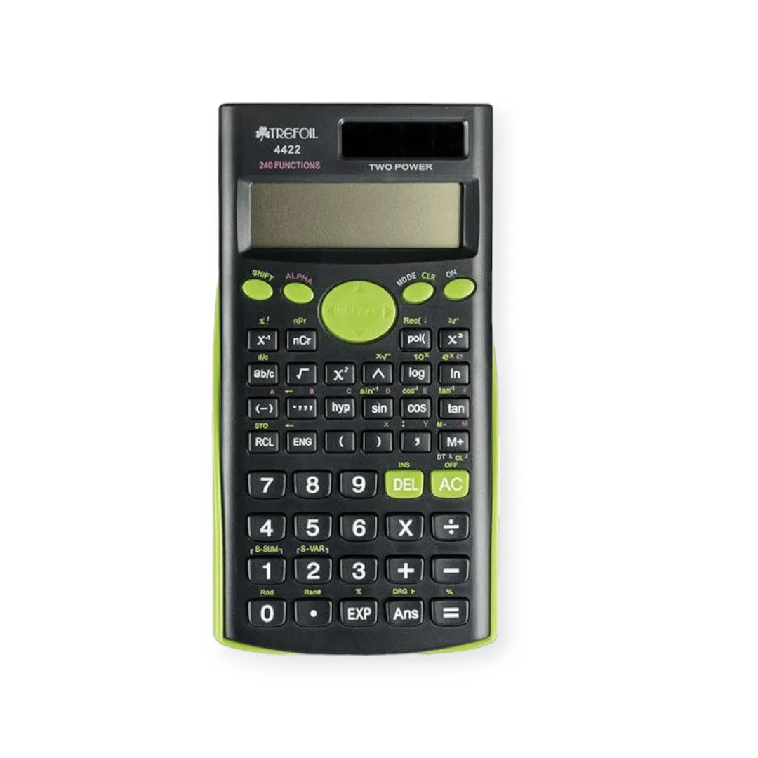 Trefoil 12 Digit Scientific Calculator 240 Functions Green