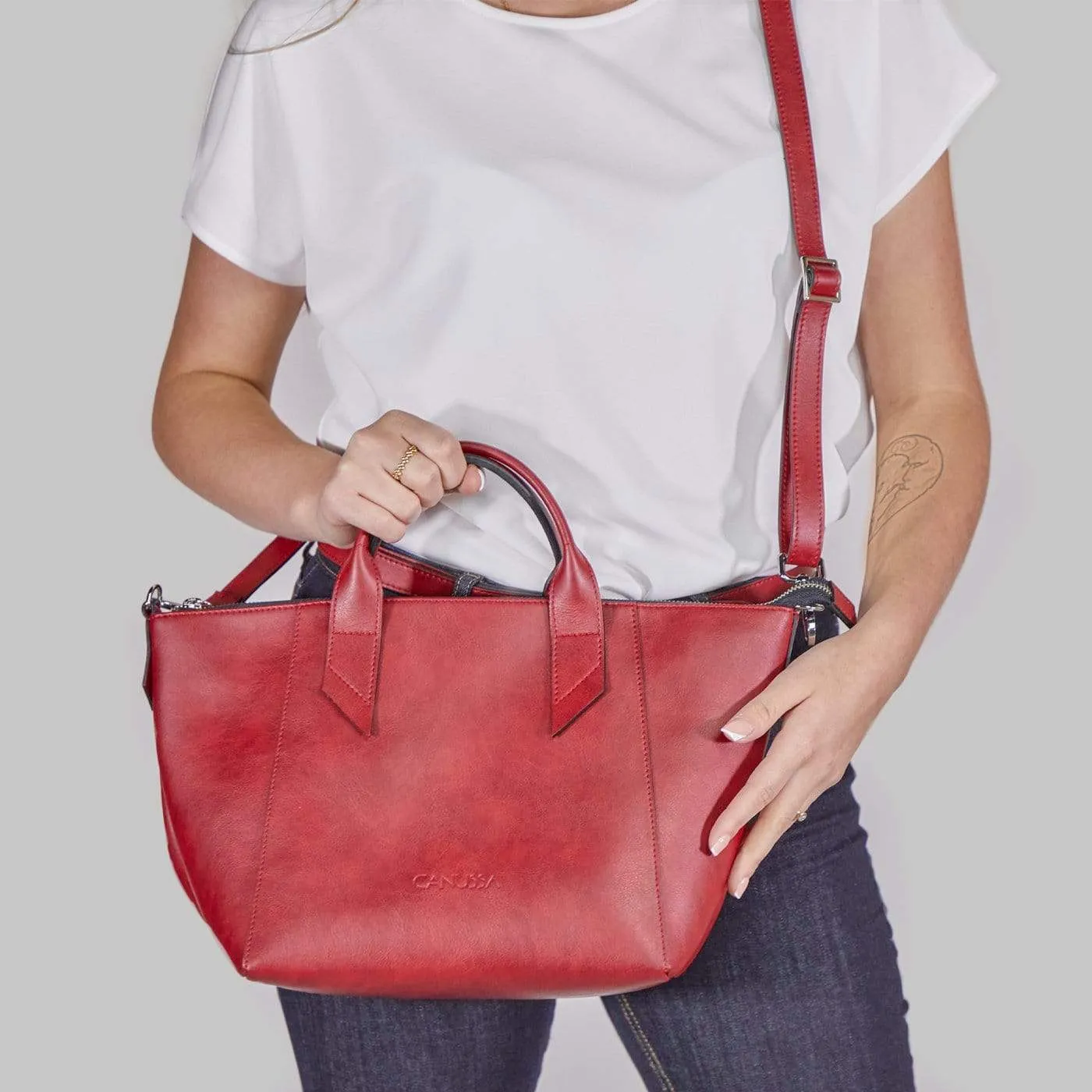 Trotto Vegan Leather Tote Bag | Red