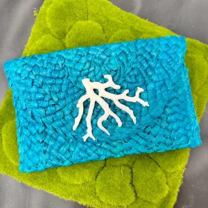 Turquoise Clutch with White Acetate Coral | Erika Williner Designs
