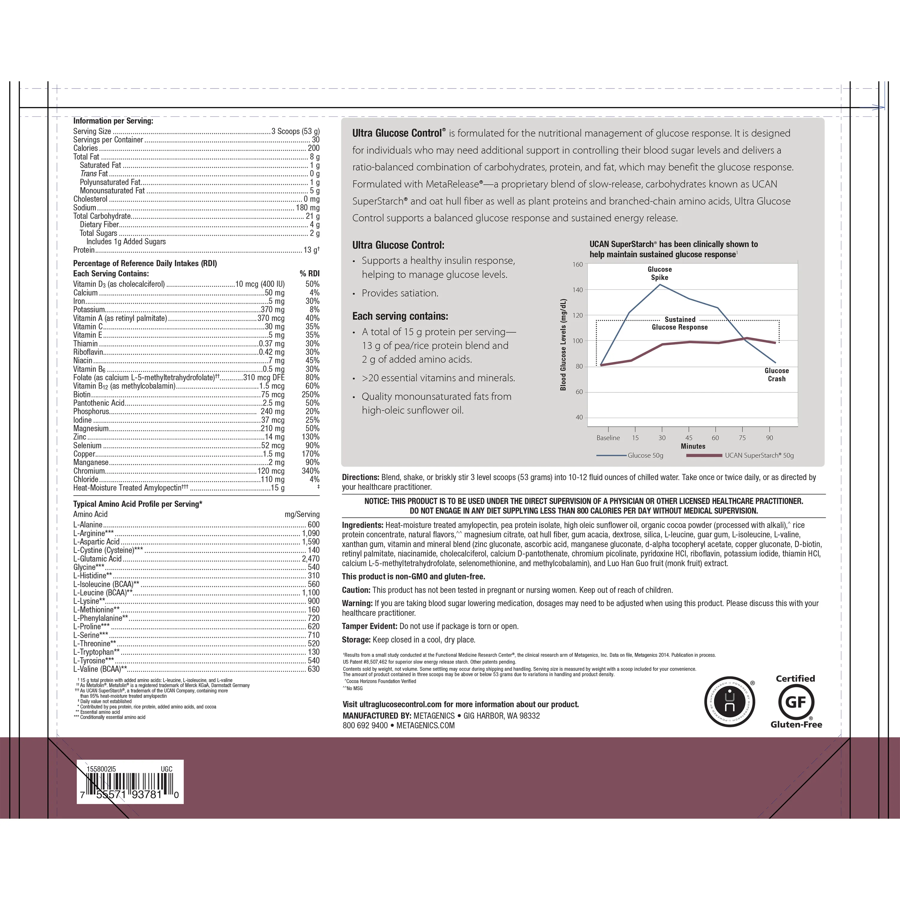 Ultra Glucose Control® <br>Support for the Nutritional Management of Glucose Response
