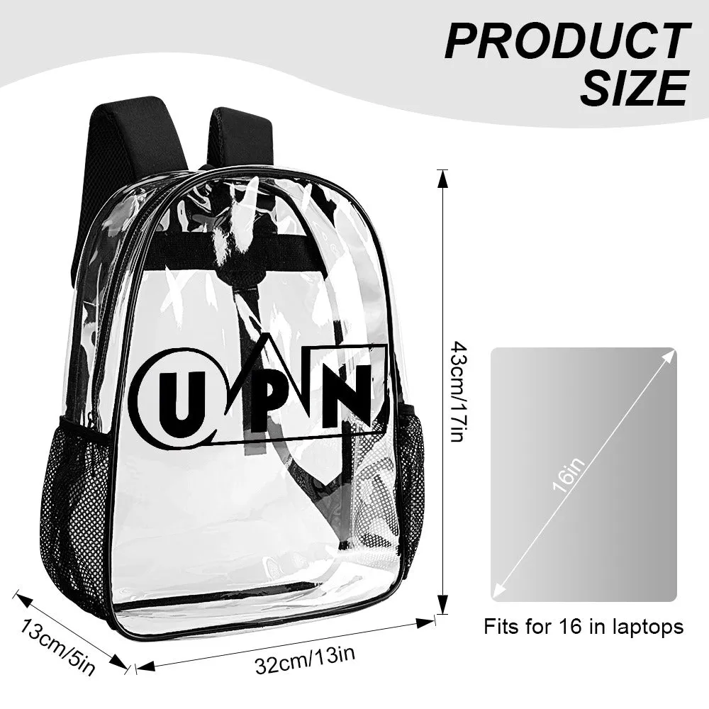 UPN Network Transparent Backpack 17 Inch