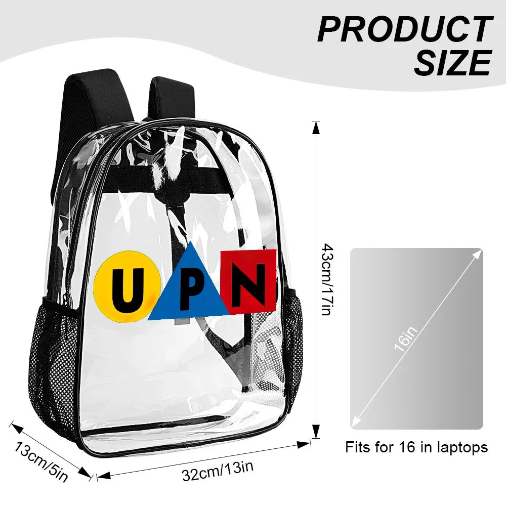 UPN Network Transparent Backpack 17 Inch
