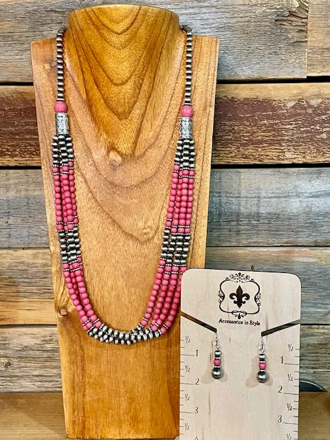 Ushing Fashion 4 Strand Navajo Pearl Necklace - 30"