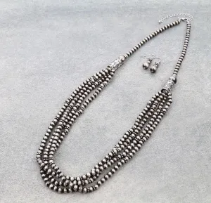 Ushing Fashion 4 Strand Navajo Pearl Necklace - 30"
