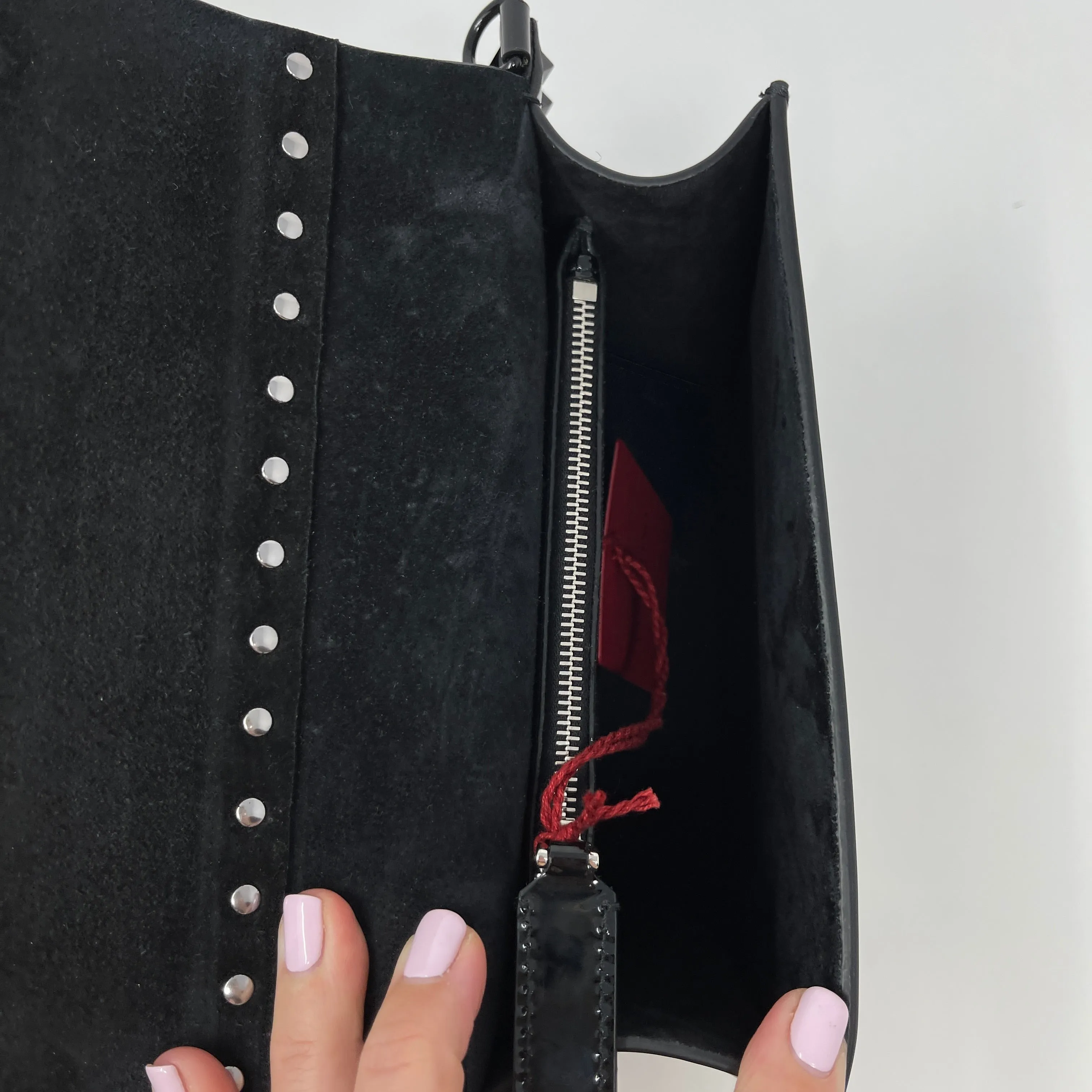 Valentino Patent Rockstud Front Handle Flap Crossbody Bag