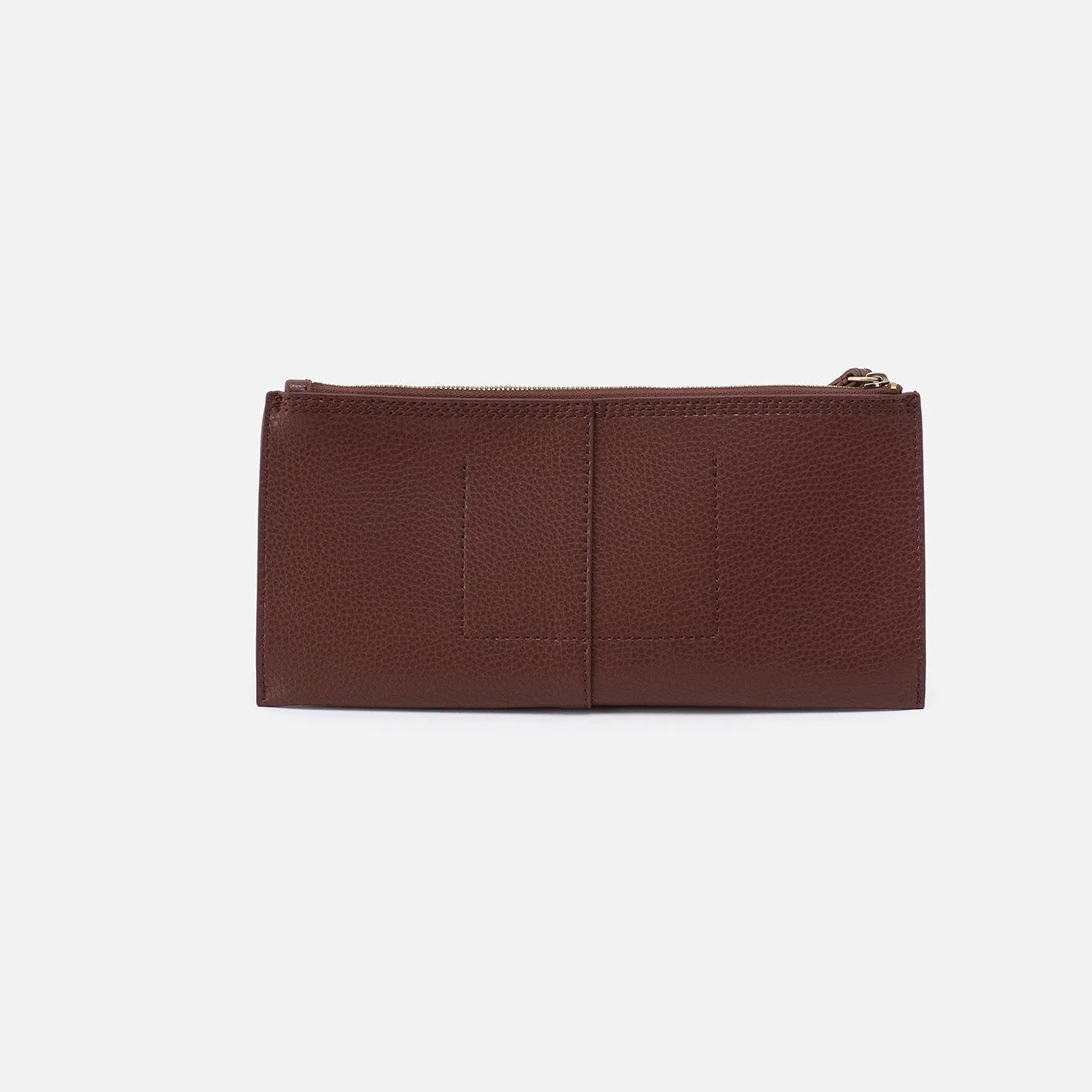 Vida Large Pouch in Micro Pebbled Leather - Chocolate