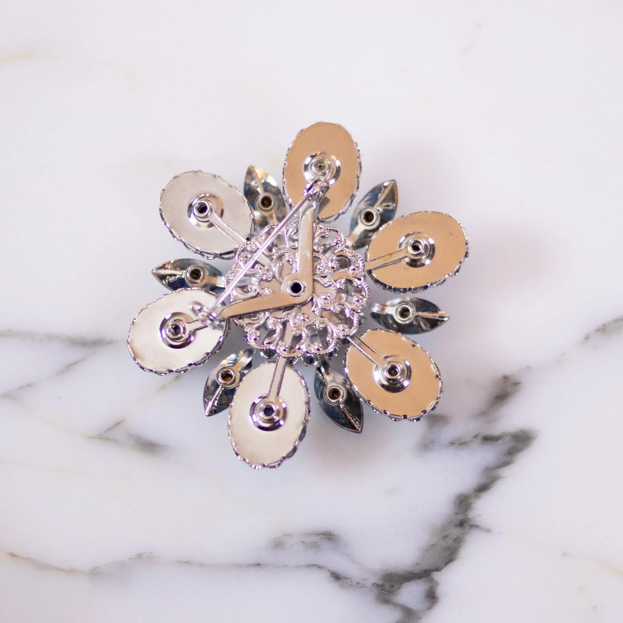 Vintage Blue and Gold Statement Brooch