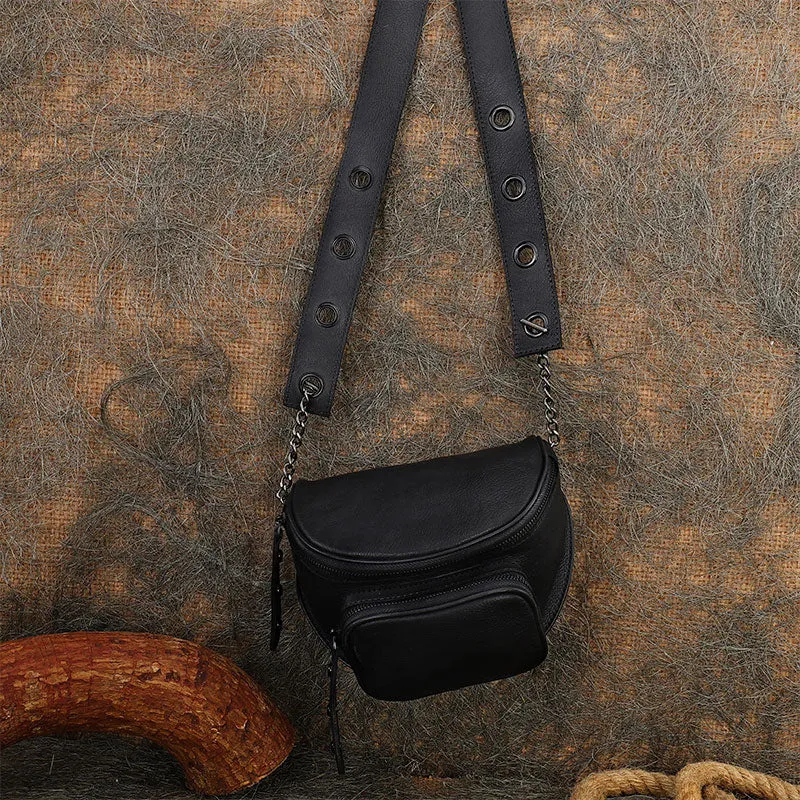 Vintage Brown Leather Womens Saddle Shoulder Bag Saddle Crossbody Purse for Women