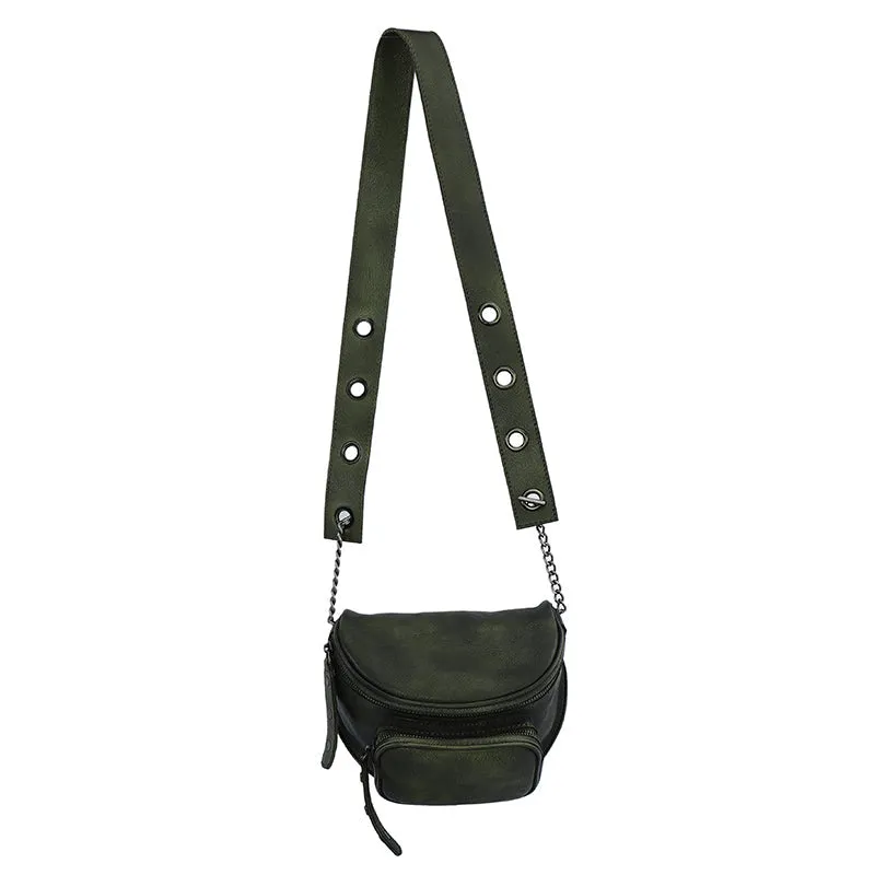 Vintage Brown Leather Womens Saddle Shoulder Bag Saddle Crossbody Purse for Women