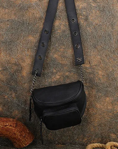 Vintage Brown Leather Womens Saddle Shoulder Bag Saddle Crossbody Purse for Women