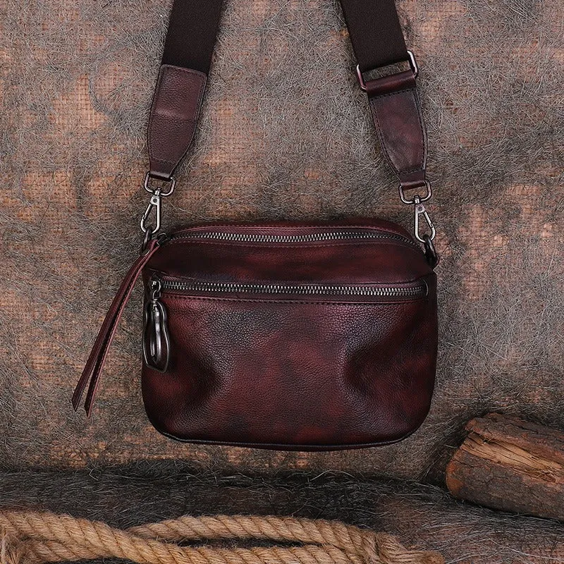Vintage Green Leather Womens Saddle Shoulder Bag Small Saddle Crossbody Purse for Ladies