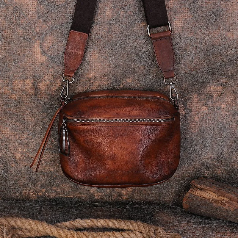 Vintage Green Leather Womens Saddle Shoulder Bag Small Saddle Crossbody Purse for Ladies