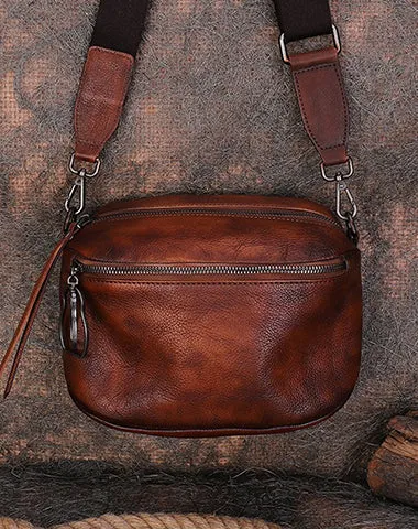 Vintage Green Leather Womens Saddle Shoulder Bag Small Saddle Crossbody Purse for Ladies