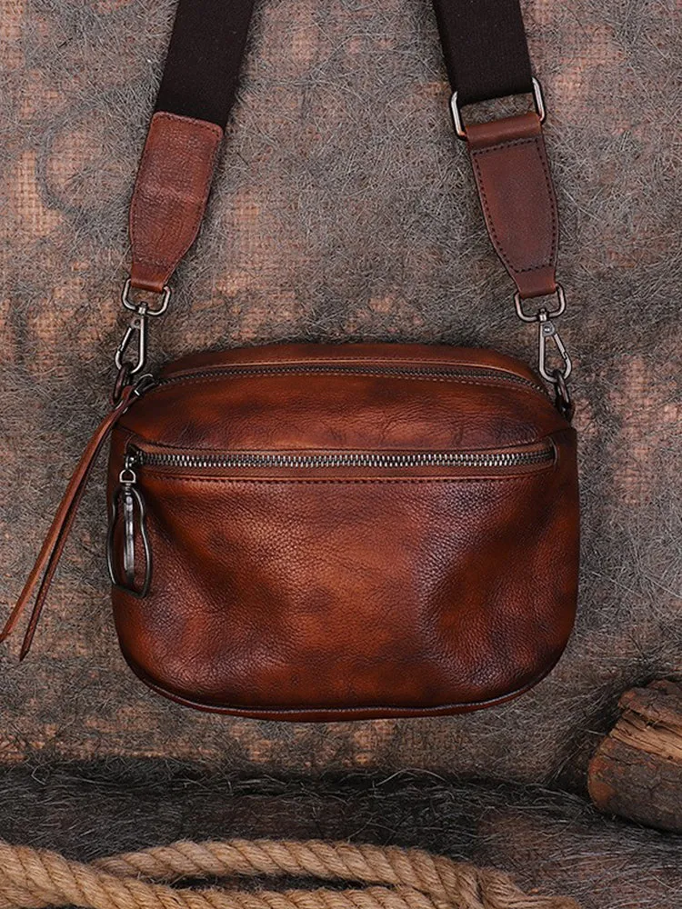 Vintage Green Leather Womens Saddle Shoulder Bag Small Saddle Crossbody Purse for Ladies