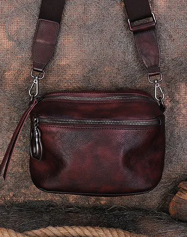 Vintage Green Leather Womens Saddle Shoulder Bag Small Saddle Crossbody Purse for Ladies