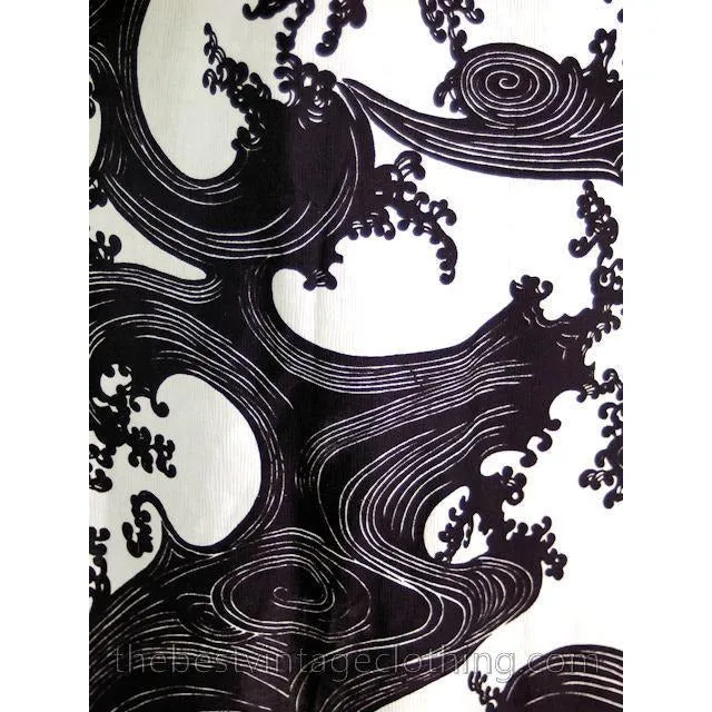 Vintage  Psychedelic Tree Print Caftan Dress 1970s 36" Bust Womens Small