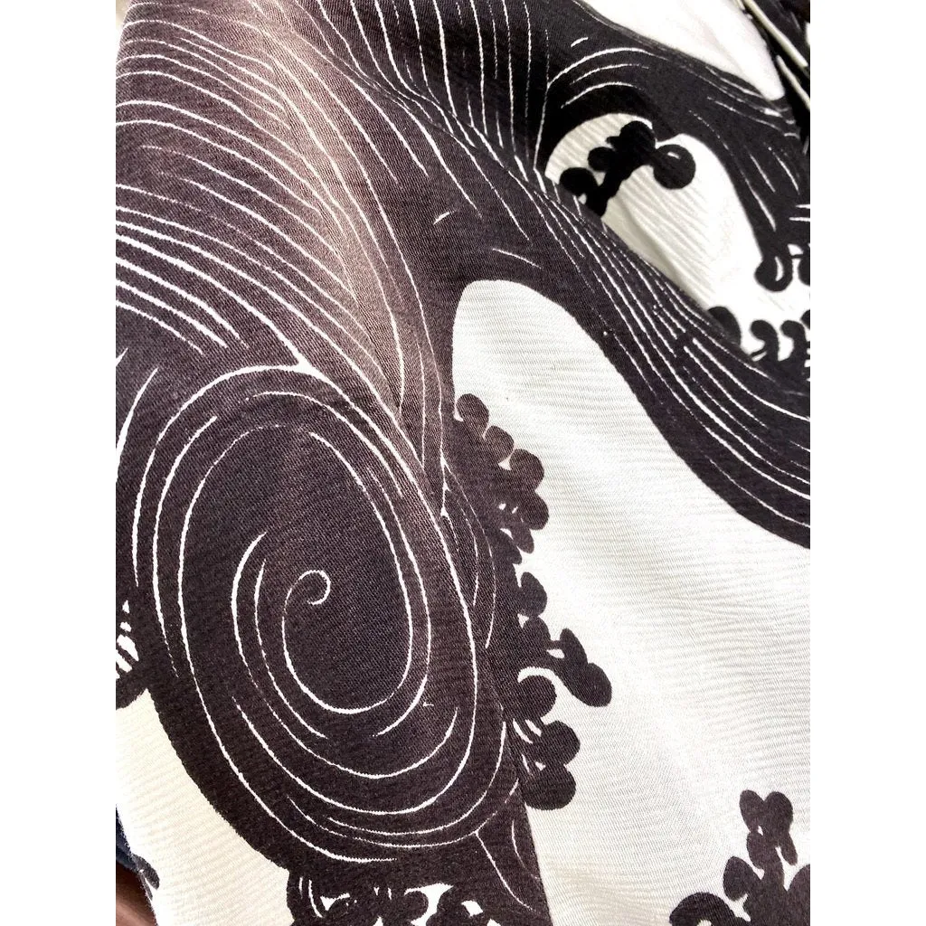 Vintage  Psychedelic Tree Print Caftan Dress 1970s 36" Bust Womens Small