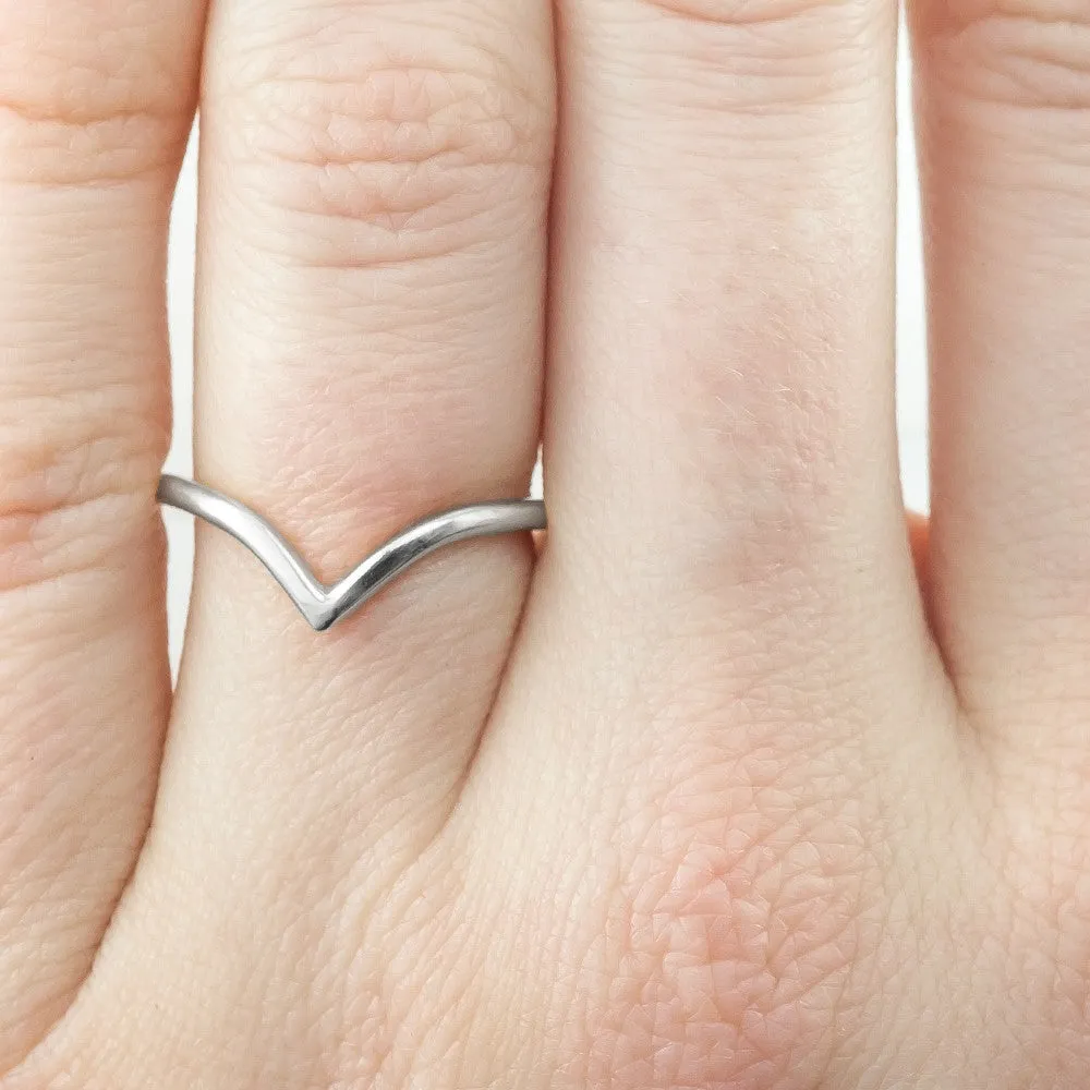 Vivian Wedding Band, 14k White Gold