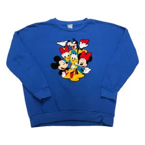 VTG Fuzzy Embroidered Disney Squad Crewneck (XS)