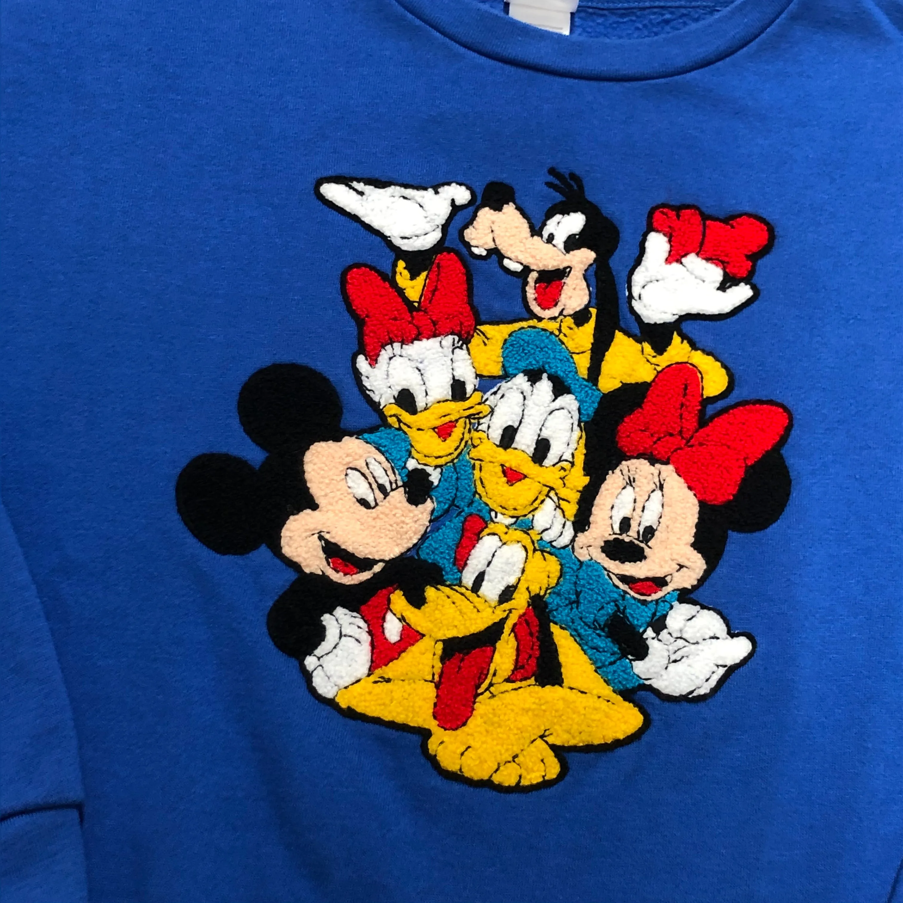 VTG Fuzzy Embroidered Disney Squad Crewneck (XS)