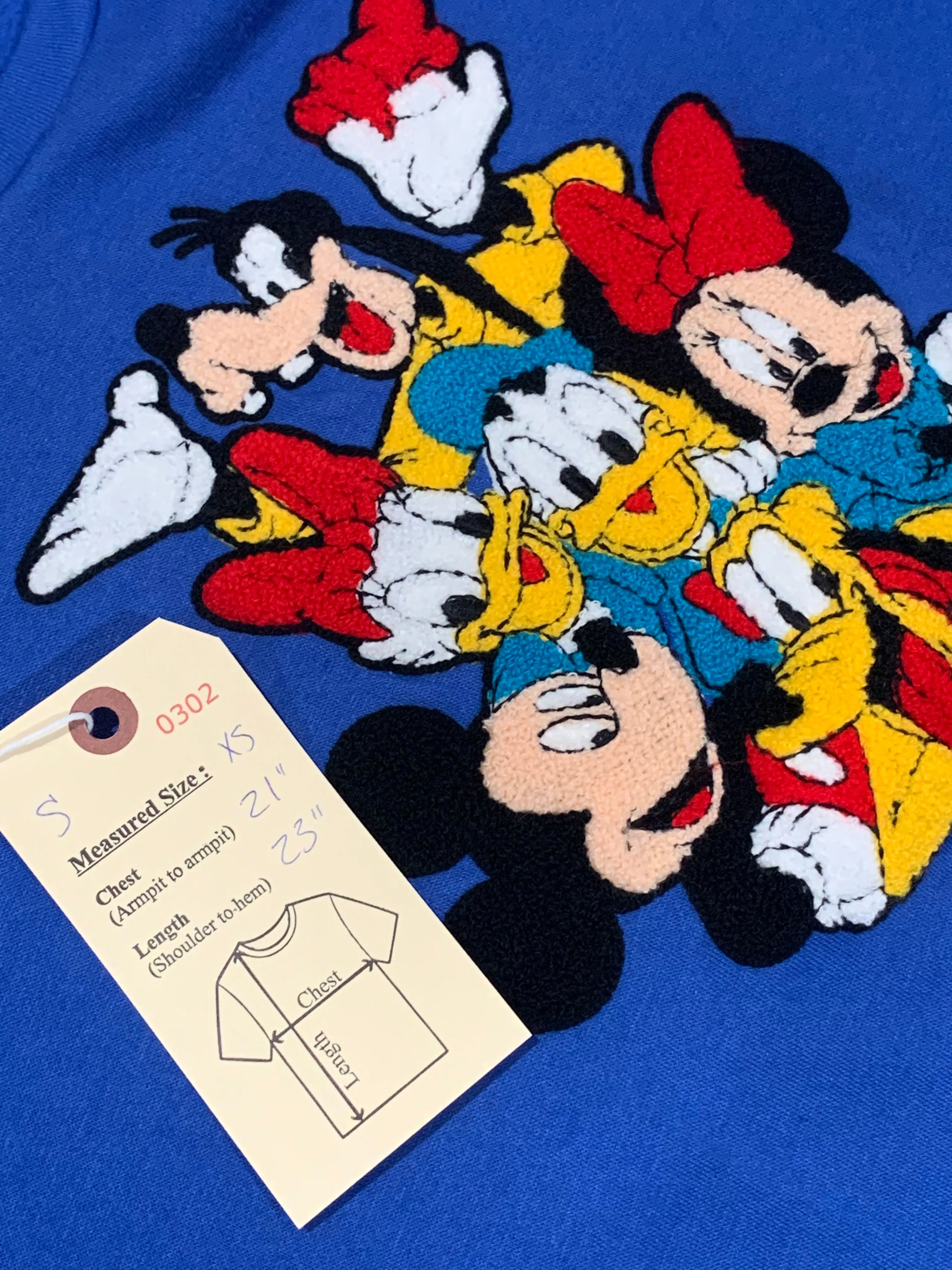 VTG Fuzzy Embroidered Disney Squad Crewneck (XS)